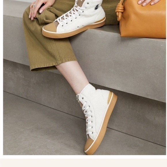 Isabel Marant Sneakers Benkeen High Top in Shearling White - Picture 1 of 11